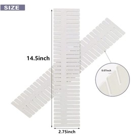 44Pcs Drawer Dividers with Fixing Buckle, Adjustable Drawer Organizer Storage Separator for Clothes, Cutlery, Socks, Underwear, Makeup, Dresser, Kitchen, Bedroom, Office, Bathroom, 14.5 * 2.75in