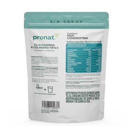 PRONAT | Glucosamina & Colágeno Tipo II Sin Sabor 300 G, con Vitaminas, Calcio y Magnesio 18 porciones