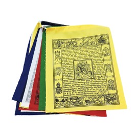 Hands Tibet Tibetan Prayer Flags Wind Horse Eight Auspicious Symbols Set of 10 Flags