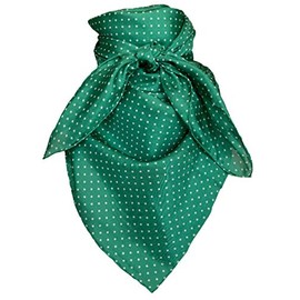 Wyoming Traders Polka Dot Cowboy Wild Rag 100% Silk Scarf Bandana Multiple Colors L 34.5" and XL 42" (Forest, 34")