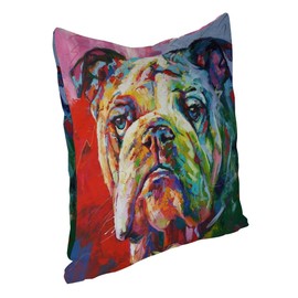 QMS CONTRACTING LIMITED Throw Pillow Cover English Bulldog Throw Pillow Pillow Cases for Home Decor Design Cushion Case for Sofa Bedroom Car 18 x 18 Inch 45 x 45 cm