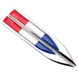 TIGRE BLANC 3D Sticker Sticker Car Flag Emblem 3D Decal Plating Accessory Dress Up Universal Aluminum 5.9 inches (15 cm) 1.7 cm France