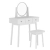 SogesHome Vanity Table Sets with Moveable Mirror and Padded Stool,