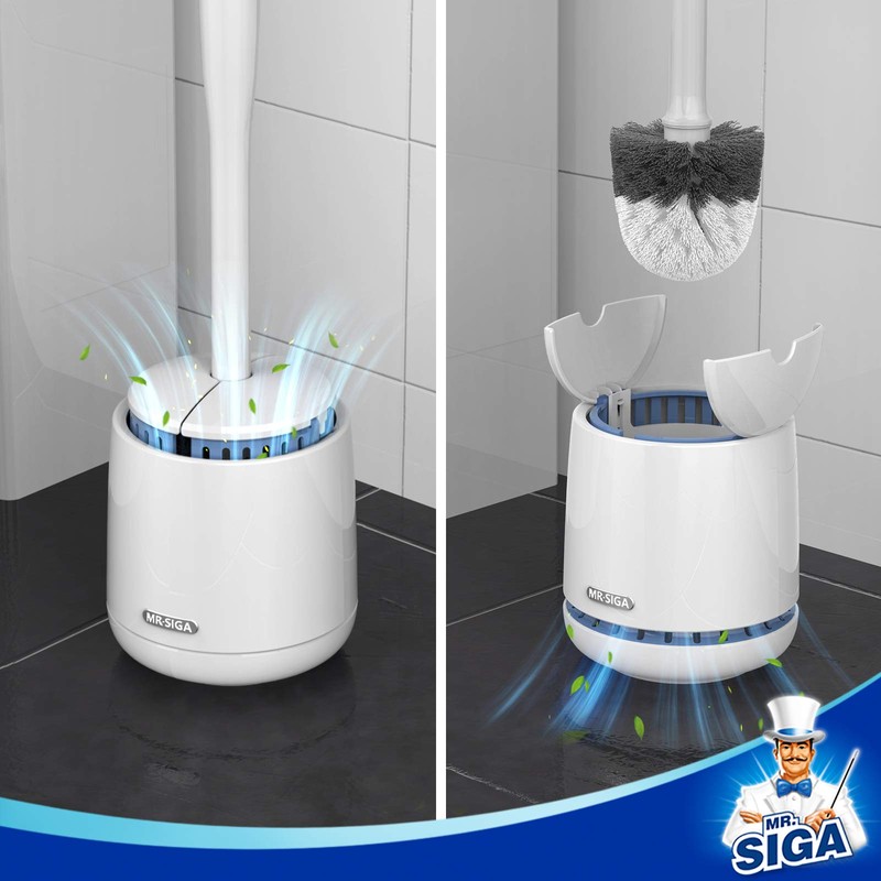 MR.SIGA Toilet Bowl Brush and Holder, Premium Quality, with Solid