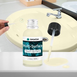 JUNGARIAN White Touch Up Paint, Multi-Surface Touch Up Paint Pen For Cabinet, Furniture, Wall, Porcelain, Semi Gloss Appliance Paint Cover Scratches Interior & Exterior House Paint, 30ml, Icy Lemonade