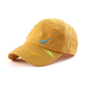 Zsedrut Toddler Girl Baseball Cap Embroidery Dinosaur Sun Hat Spring/Summer Little Boys Baseball Hat for 2-6 Years (Yellow, 2-6 Years)