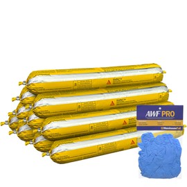 AWF PRO Gloves for Sikaflex 1a 20 oz Sausage – White, Pack of 10 – Non Sag, Polyurethane Concrete and Masonry Joint Sealant for Vertical and Horizontal Joints