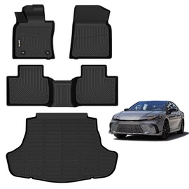 AIPOIL®TPE Floor Mats & Cargo Liner Custom for 2025 Toyota Camry All Weather Protection丨Full Set Automobile mats Accessories, Black.