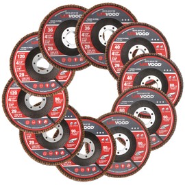 UPWOOD 10 Pack Ceramic Flap Discs 4-1/2" x 7/8" Arbor for Angle Grinder, Mix Grit (36# 40# 60# 80# 120#) Type 29