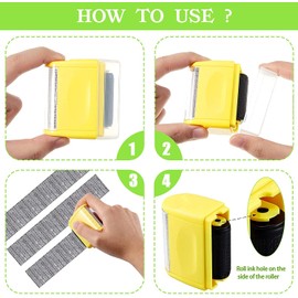 Wide Roller Stamp Identity Theft Stamp 1.5 Inch Perfect for Privacy Protection (Yellow Stamp + 3 Refills)
