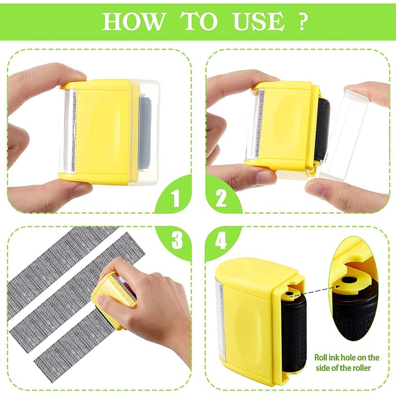 Wide Roller Stamp Identity Theft Stamp 1.5 Inch Perfect for
