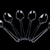 AKOAK 100 Count Disposable Mini Clear Plastic Spoons for Dessert,