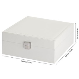 BAOPEND Noble Large Single Watch Gift Box for Men Women, PU Leather Big Watch Case, Luxury Travel Watch Storage Boxes Wristwatch Display Holder Cases with Removable Soft Pillow (White)