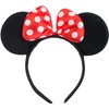 Ears Mouse, Black Mouse Ears Headbands Black Red White Polka