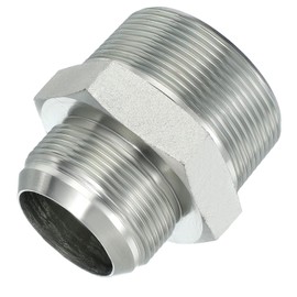 PATIKIL Hex Reducing Nipple Connectors Pipe Adapter 1-7/8" Male 37° Flare JIC x 2" Male NPT, Pipe Fitting Reducer Nipple Adapter Plated Steel Hydraulic Fitting