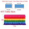 Rainbow Table Skirt Ruffle Unicorn Table Skirts for Rectangle Table