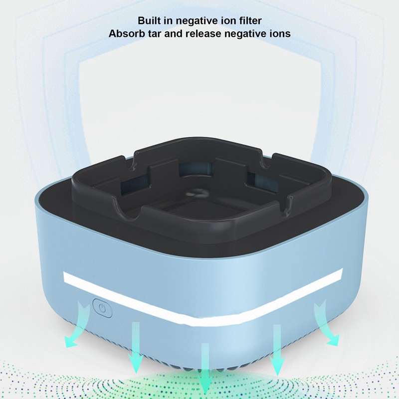 Ashtray Purifier Smokeless Multi Functional Battery Powered Negative Ion Air