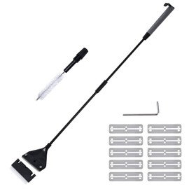 Useekoo Water Tank Pro Razor Moss Remover, 24.4 inches (62 cm), Lightweight, 10 Replacement Blades Included, Glass Surface, Acrylic Surface, 3-in-1 Moss Scraper, Aquarium Cleaning Supplies, Black