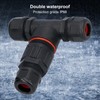 2Pcs 3 Way Junction Box Waterproof T Shape Cord Connector