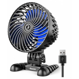 Unbranded Portable USB Desktop Fan Stepless Speed Quiet Airflow for Home & Office - Black Blue