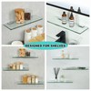 Alise 2 Pcs Adjustable Frameless Rectangle Glass Shelf Bracket Holder