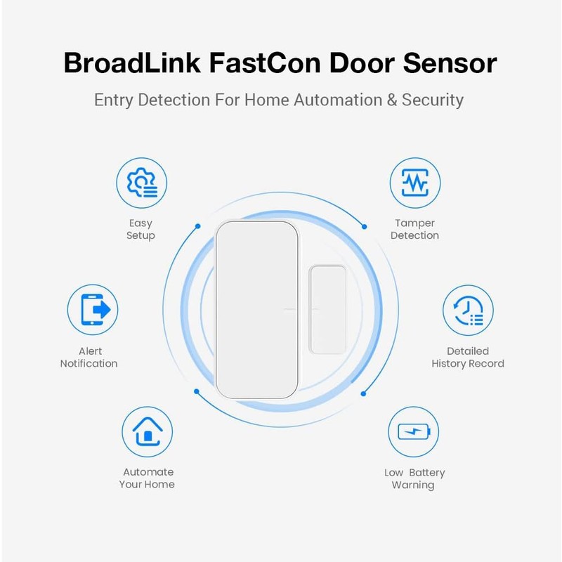 Broadlink Smart Home Fastcon Door Sensor, Wireless Home Security for