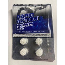 Rapid Action Extreme 2 Way  Energy Metabolism 1 pack 4 pills FREE SHIP USA