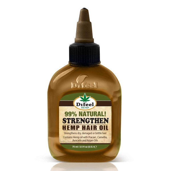 Difeel Hemp 99% Natural Hemp Hair Oil - Strengthen 2.5 ounce