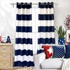 DriftAway Navy Stripe Room Darkening Window Curtains 84 Inch Long