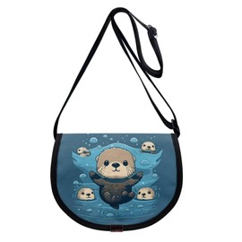 HELLHERO Small Crossbody Purse for Kids Girls Boys Shoulder Wallets, Sea Otter, S