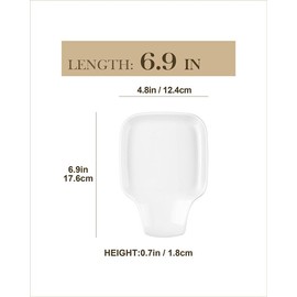 White Porcelain Spoon Rest for Kitchen Counter - Large Spoon Holder for Cooking Spatula Ladle Tongs - Tableware, Cutlery Cutlery Tableware