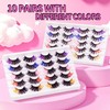 10 Pairs of Coloured Eyelashes, 3D Colourful Artificial Eyelashes (Colour