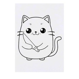 'Cute Angry Cat' Temporary Tattoo - Water Resistant, Skin-Safe, Non-Toxic Transfer (TO00076373)