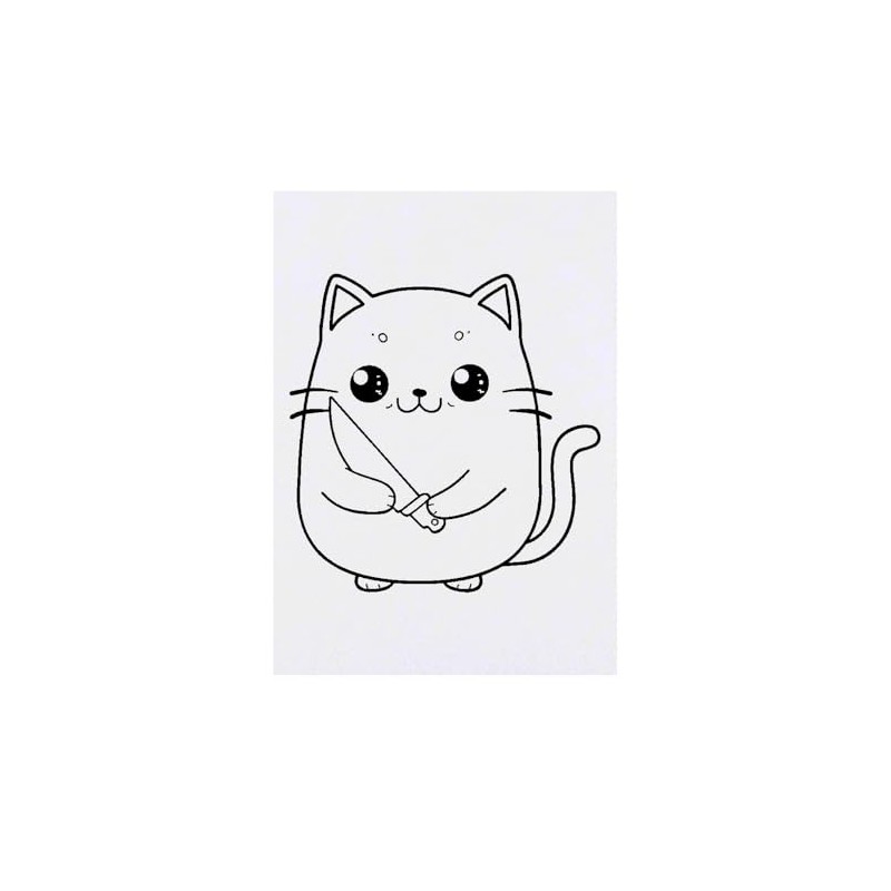 'Cute Angry Cat' Temporary Tattoo - Water Resistant, Skin-Safe, Non-Toxic