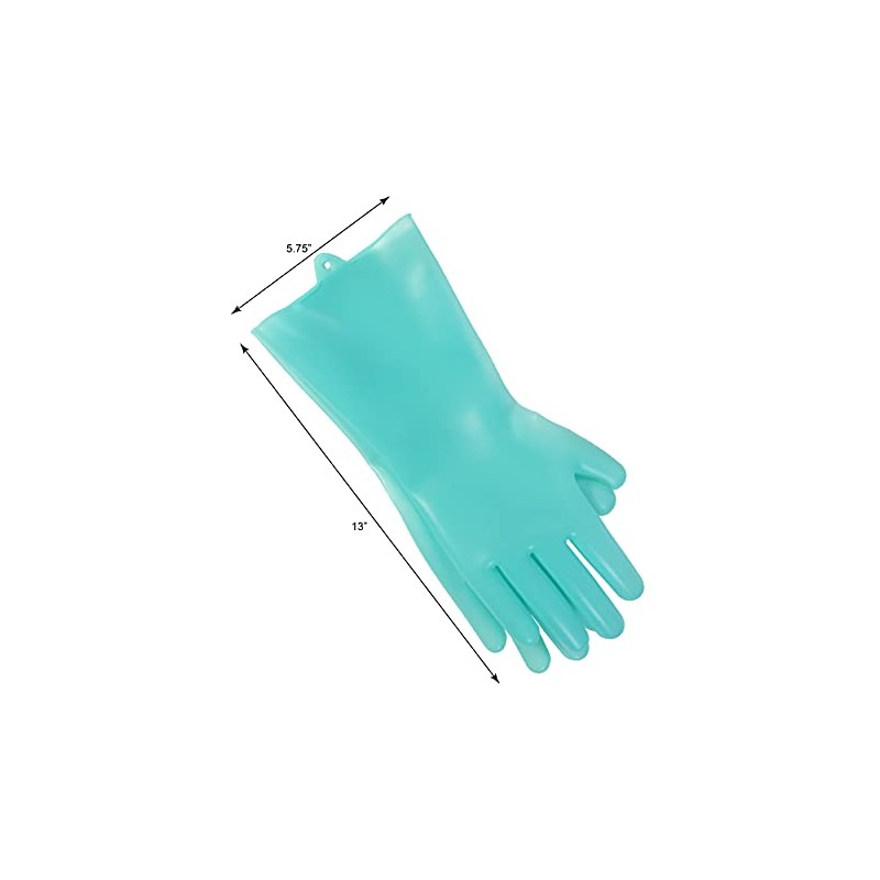 Sophisti-clean Scrubbing Gloves Heat Resistant Kitchen Scrubbers, One Size, Teal