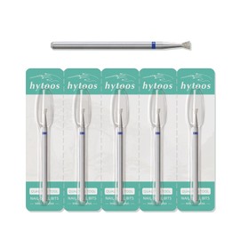 HYTOOS 3mm Inverted Cone Cuticle Clean Nail Drill Bit, 5Pcs/Set Russian Diamond Nail Bits Professional Safety Under Nail Cleaner Burr for Cuticle Dead Skin, Electric Nails Drill Accessories, Medium