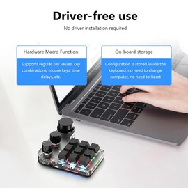 Macro Gaming Keyboard Custom Function 9 Key Mini Keypad with Red Switch RGB LED USB C Connection Programmable Wired Mechanical Keypad