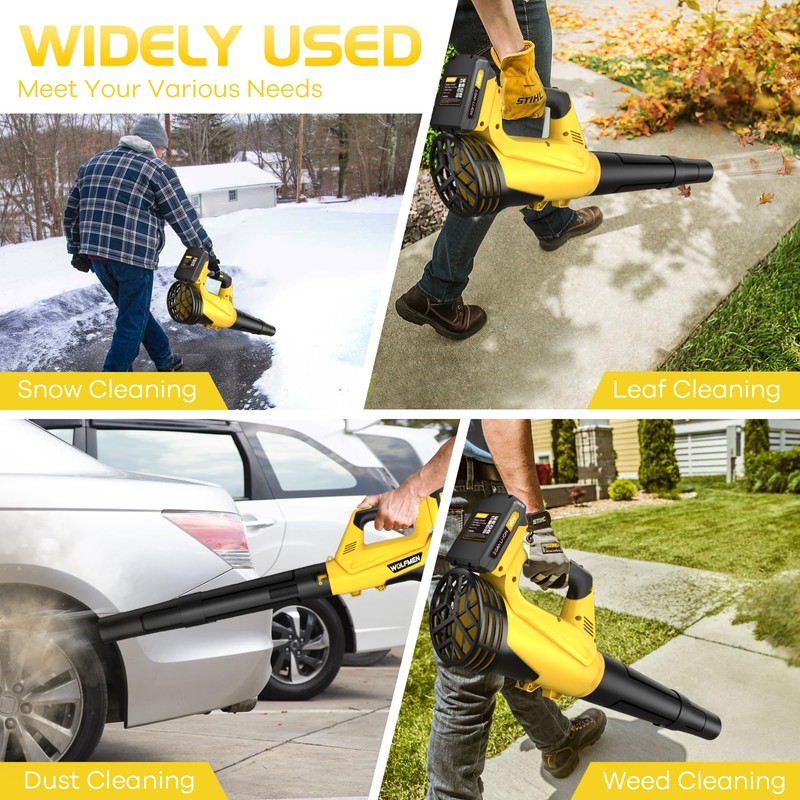 Leaf Blower, Electric Cordless Leaf Blower with 2 Batteries and