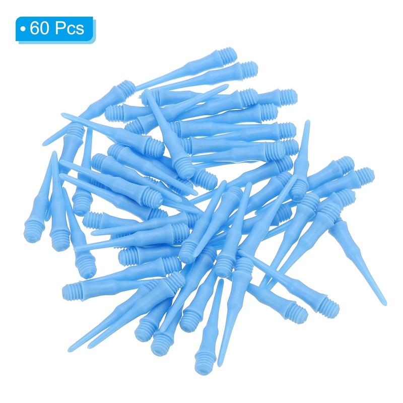 PATIKIL Plastic Dart Tips 2BA Thread, 60 Pack Soft Dart