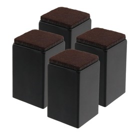 Risbay Bed Risers,2 inch Furniture Table Sofa Lift,Furniture Risers,Heavy Duty Square Supports with Felt Pad-Support 1100 LBS Per Leg-Black(Width 1.6"-Adds 2" Height),4 Pack