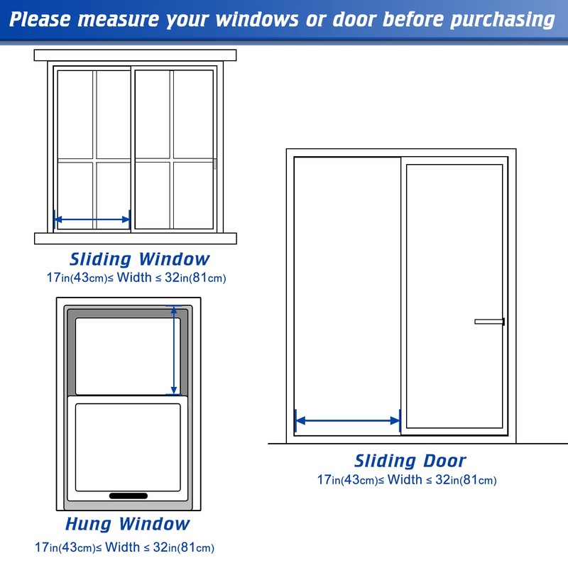 Wintcomfort Adjustable Window Security Bar, Heavy Duty Sliding Window Security