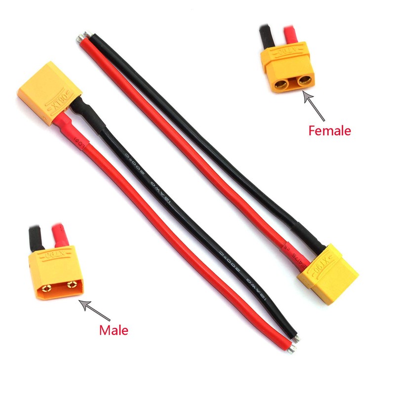 DGZZI 1Pair XT90 Plug Male and Female Connector with 150mm