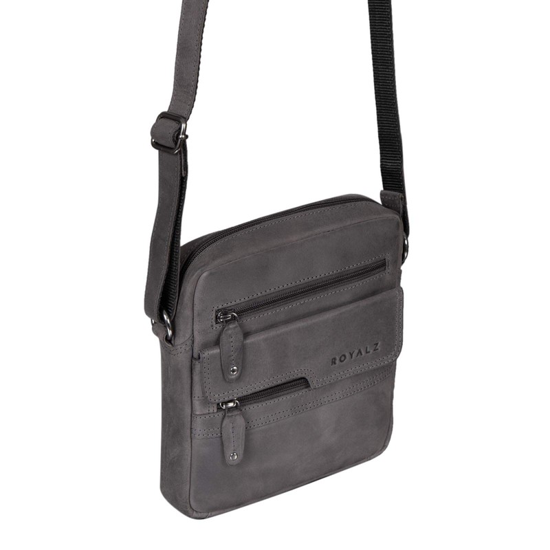 ROYALZ 'Oregon' Leather Shoulder Bag Men's Small Leather Vintage Men's