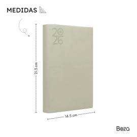 Agenda Boza Diaria Planificadora Ejecutiva Organizadora Año 2026 Portada Gris