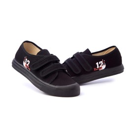 Nordan 925150 Children's Shoes in Various Prints. Comfortable Gym Shoes for Girls and Boys with Non-Slip Soles. Stylish and Beautiful Cotton Slippers., Black 7300