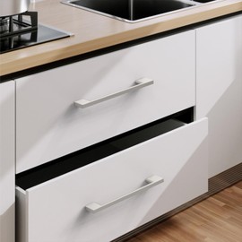 9BUILD 10 Pack Brushed Satin Nickel Cabinet Pulls 3.75 Inch Cabinet Handles Kitchen Cabinet Hardware Kitchen Handles for Cabinets Nickel Dresser Pulls Kitchen Pulls