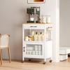 Homeiju Kitchen Island Cart, Kitchen Storage Cart with Drawer, Microwaves