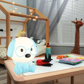 GLOBO LED Table Lamp Children's Lamp Bedside Lamp Dog Blue Touch Dimmer Table Lamp 1 W 32 lm Warm White L x H 18 x 20 cm