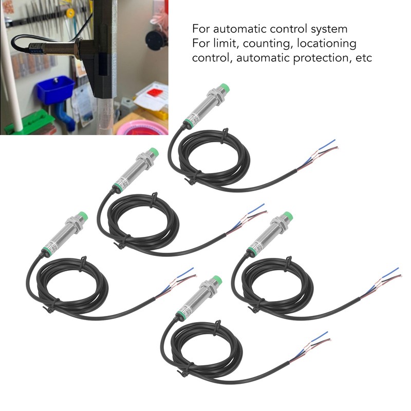 5PCS Inductive Proximity Sensor Non Contact Proximity Switch M12 NPN