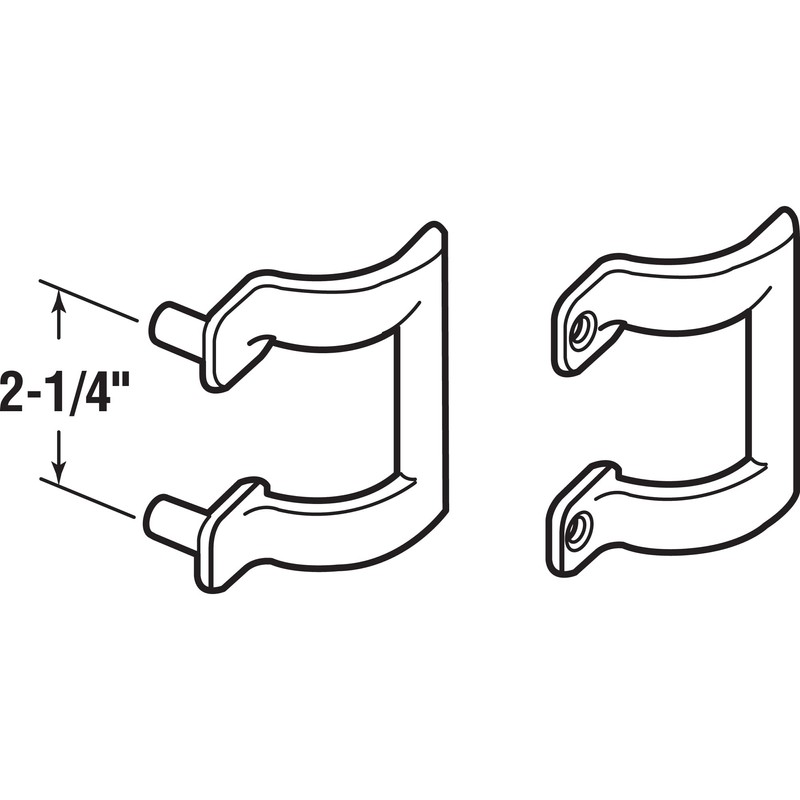 Prime-Line M 6161 2-1/4 In. Bright Brass Shower Door Handle